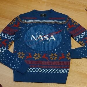 Blue NASA Ugly Sweater Sz Sm